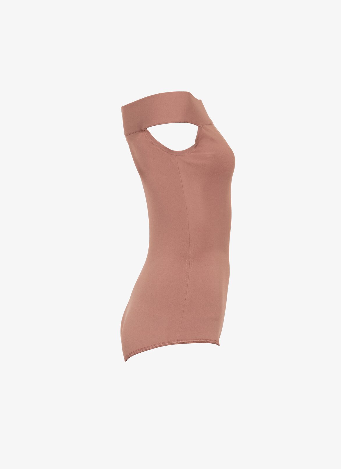 Off-the-shoulder stretch knit bodysuit ALAÏA PALE PINK OFF-THE-SHOULDER STRETCH KNIT BODYSUIT